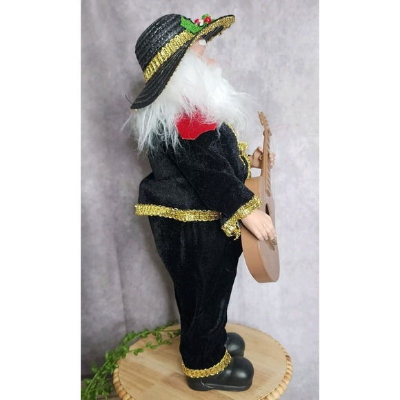 Fiesta Hispanic Mexican Santa Claus Doll Figure 19" Guitar Christmas Display NEW - Picture 6 of 8